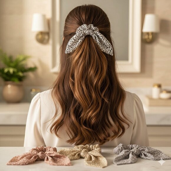 Set of 4 Hair Scrunchies - Picture 1 of 5